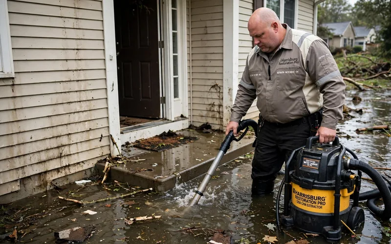 Flood and storm cleanup at a Harrisburg PA home